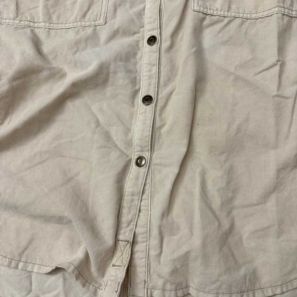 The Free People Shirt Top Womens Large Beige Button Up Classic Oversized - Picture 3 of 11